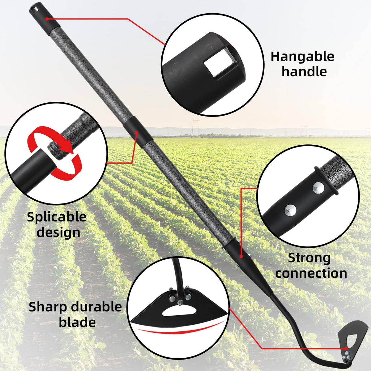 HANGMAICOME hollow design prevents soil clogging for faster weeding.