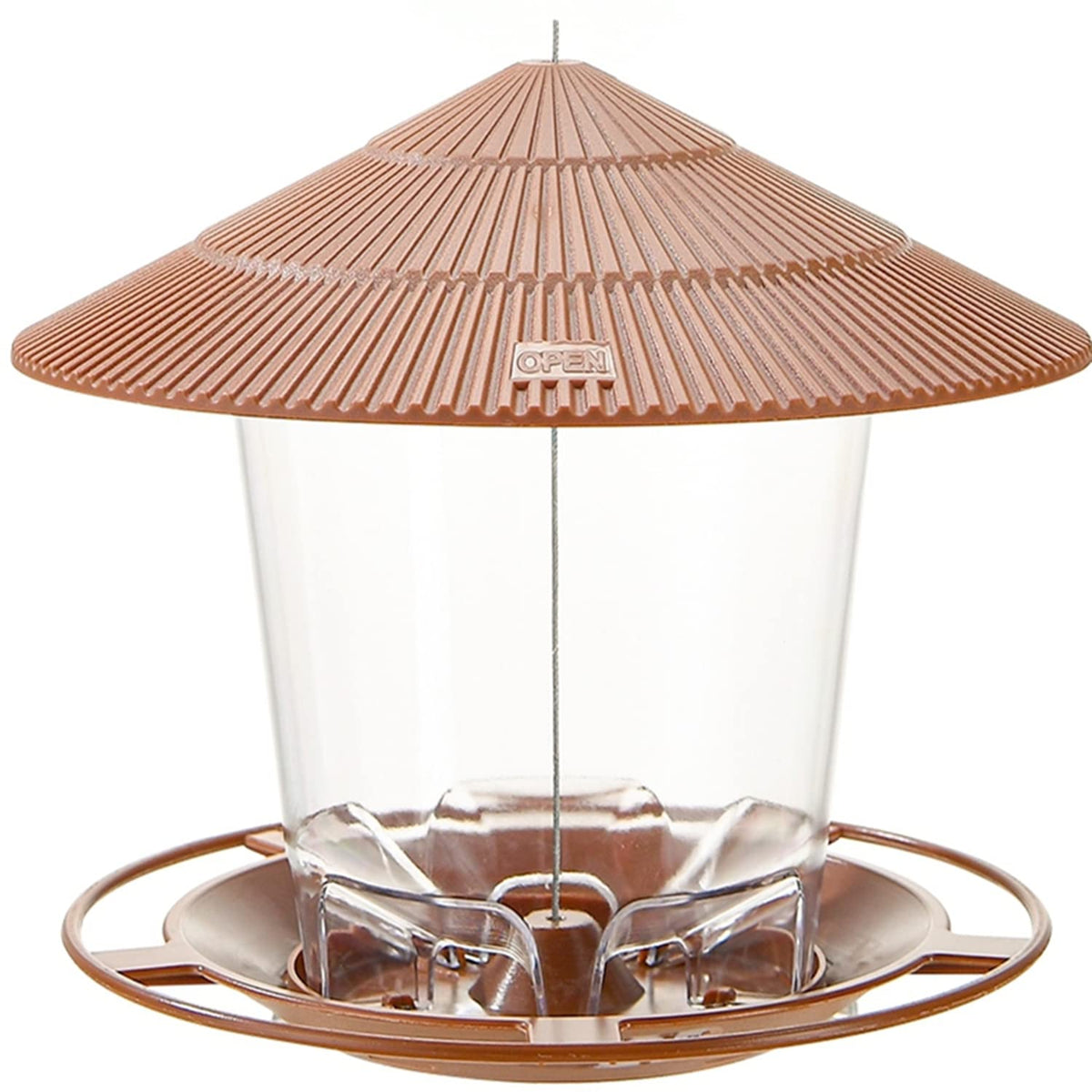Hanizi Bird Feeder lid open for quick filling and refills