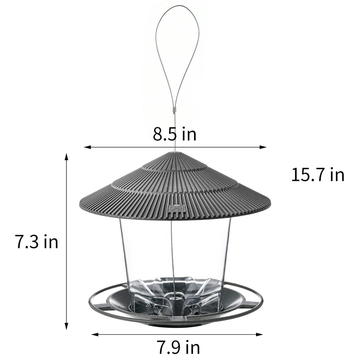 Hanizi Bird Feeder drainage tray prevents water buildup around seeds.