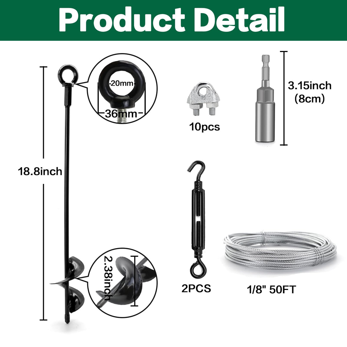 hannger complete kit shown for camping, garden, and backyard events