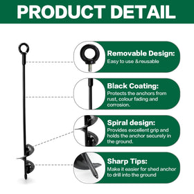 hannger ground anchor kit components with cable and turnbuckles ready for installation