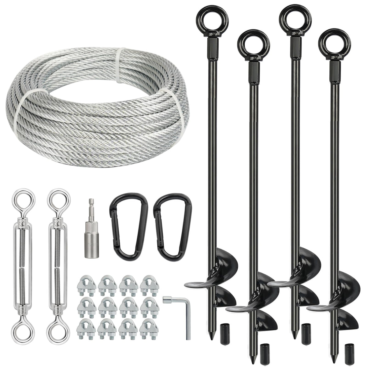 Hannger ground anchors 30in in action for secure outdoor setups.