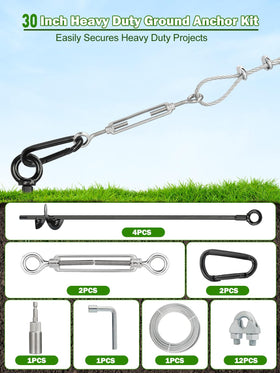 Hannger turnbuckles and carabiners enable quick, secure tensioning.
