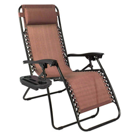 Hanperal side table with multiple slots holds phone, cup, and snacks