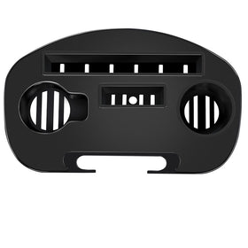 Hanperal zero gravity chair tray cup holder demonstrates easy sipping and reachable beverages