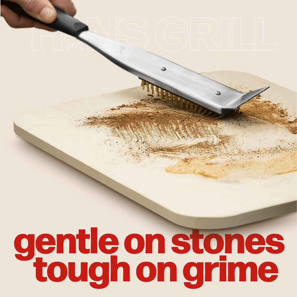 Hans Grill brass bristles resist heat during cleaning