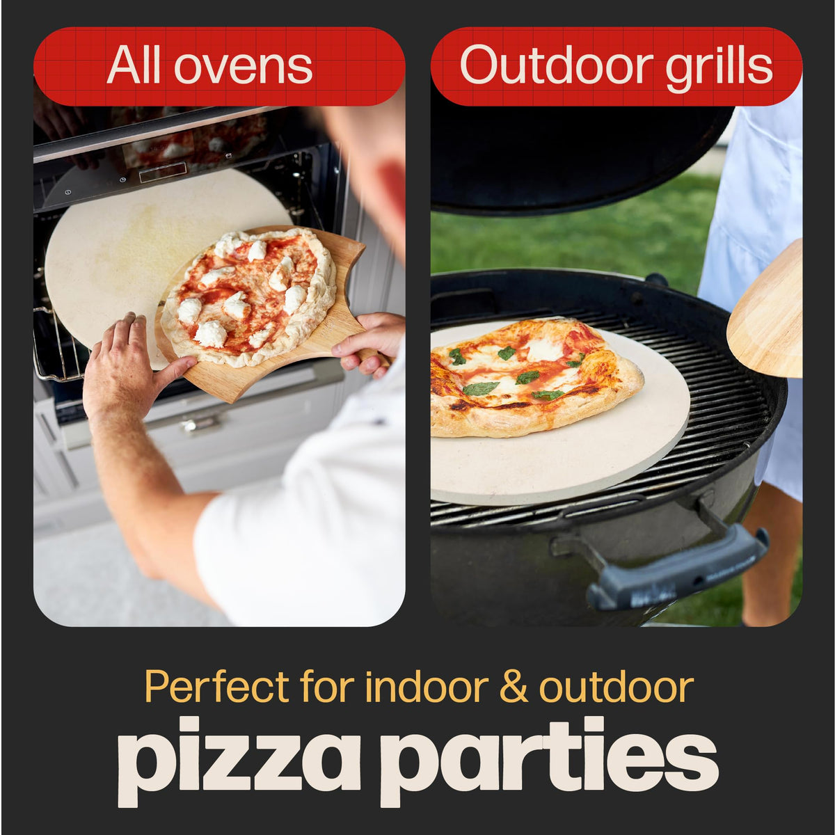 Hans Grill pizza stone round 15-inch easy to clean and maintain