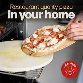 Hans Grill pizza stone round 15-inch with wooden peel included