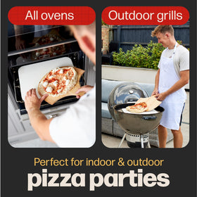 Hans Grill pizza stone shows natural staining while maintaining performance.