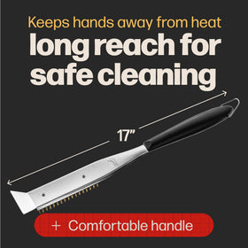 Hans Grill stainless steel head for tough grime on outdoor ovens