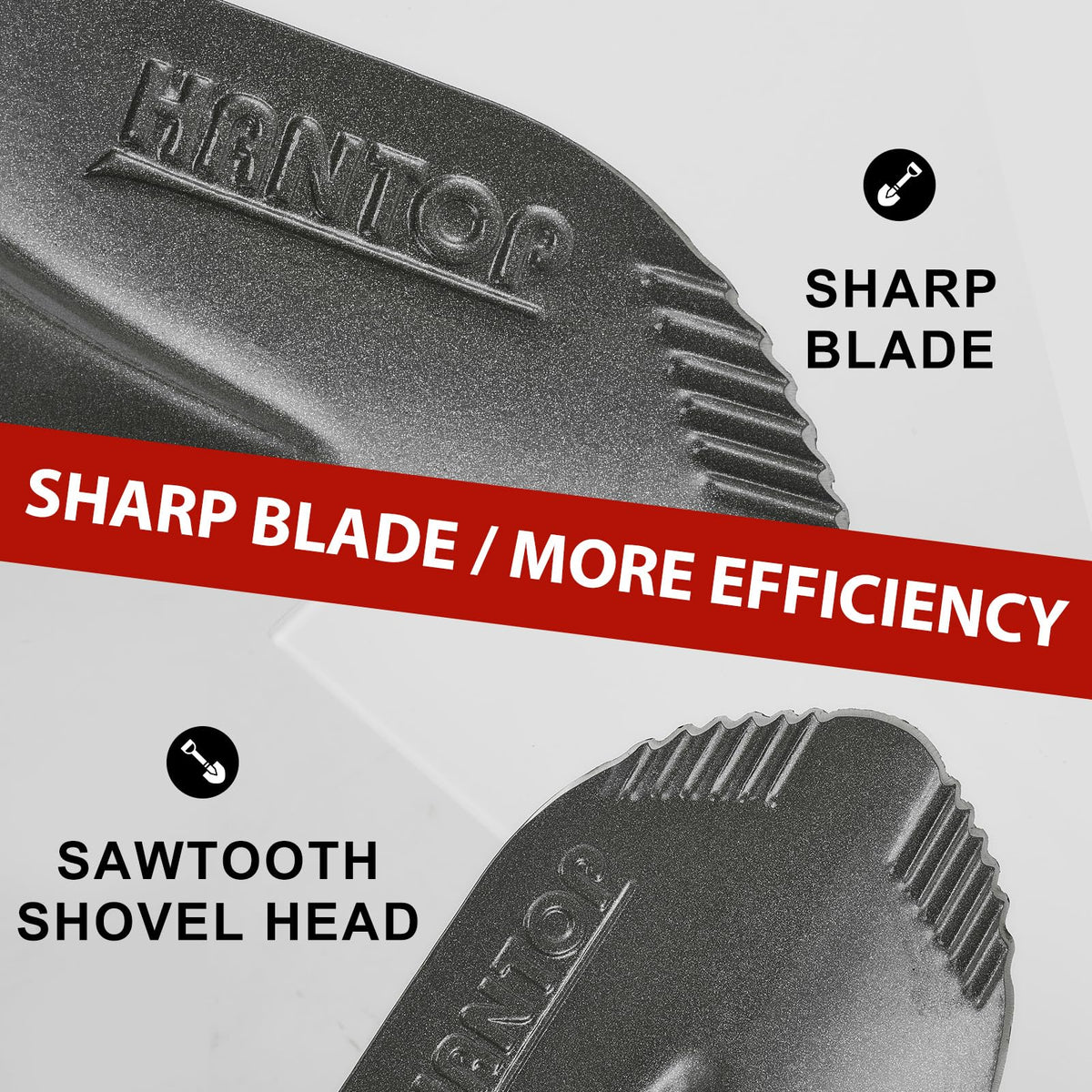 HANTOP 1050MN steel blade shovel ready for tough soil.