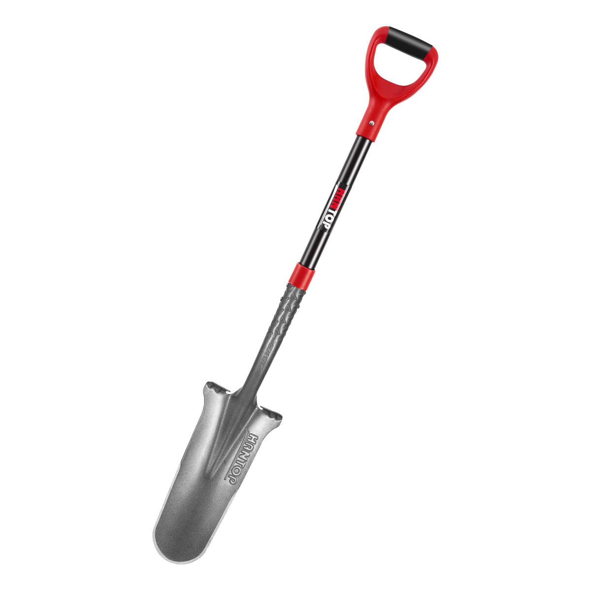HANTOP drain spade edge shows a sharp tip for easier soil and root cutting