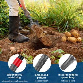 HANTOP 44-inch length delivers extended reach for deep digging and roots.
