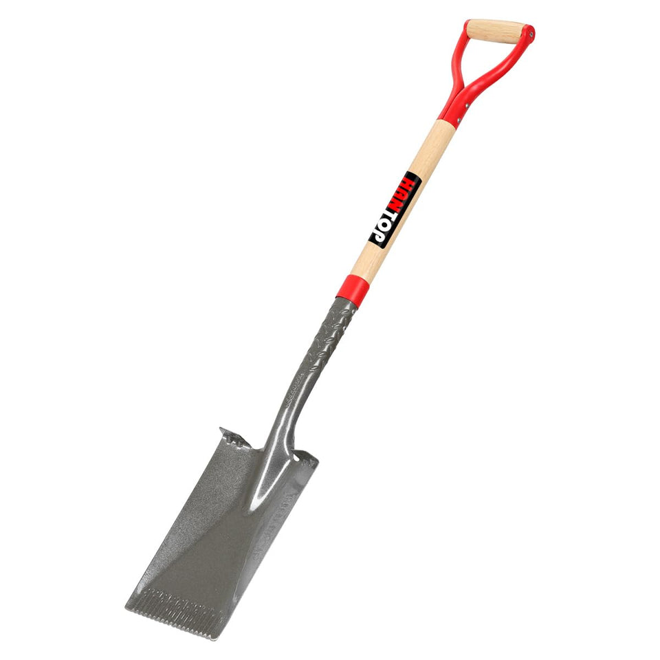 HANTOP flat spade with wooden handle for precise edging and digging.