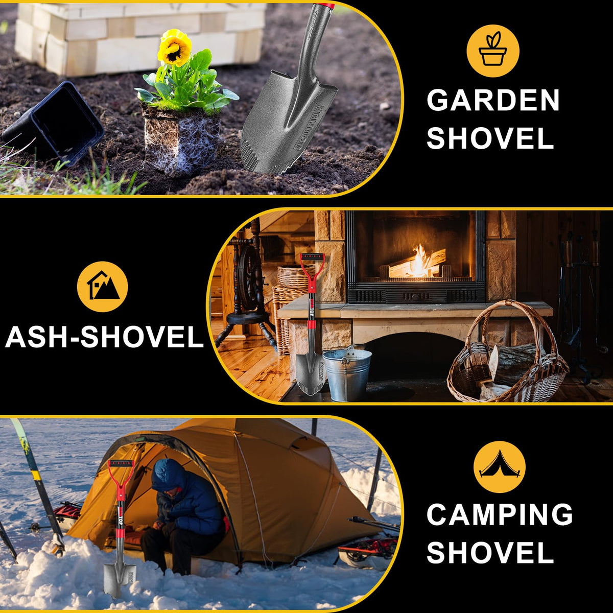 HANTOP mini shovel compact design fits tight garden spaces.