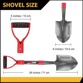 HANTOP mini shovel Y-handle offers non-slip grip for comfortable use outdoors.