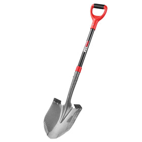HANTOP round digging shovel blade close-up showing durable 1050MN steel for tough soil.