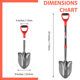 HANTOP round digging shovel with D-shaped grip designed for glove-friendly handling.