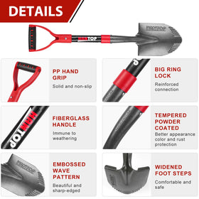 HANTOP sawtooth blade shovel helps cut through roots.