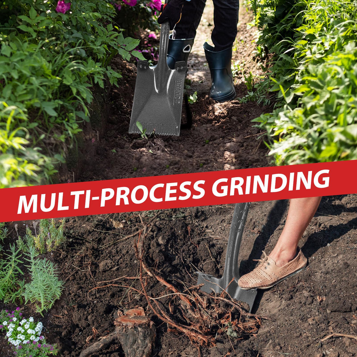 HANTOP spade shovel ideal for transplanting and edging tasks.