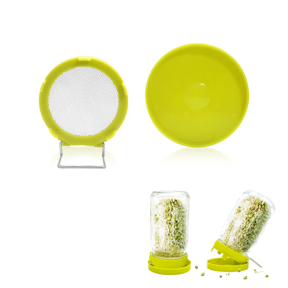 HANTUSWUS wide-mouth sprouting lid on jar enables clean airflow for sprouts and seeds at home