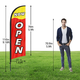 HANVIDA Now Open flag pole kit for quick outdoor setup and stable support