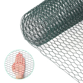 HANWRAPS chicken wire roll with green coating provides durable garden fencing and crafts