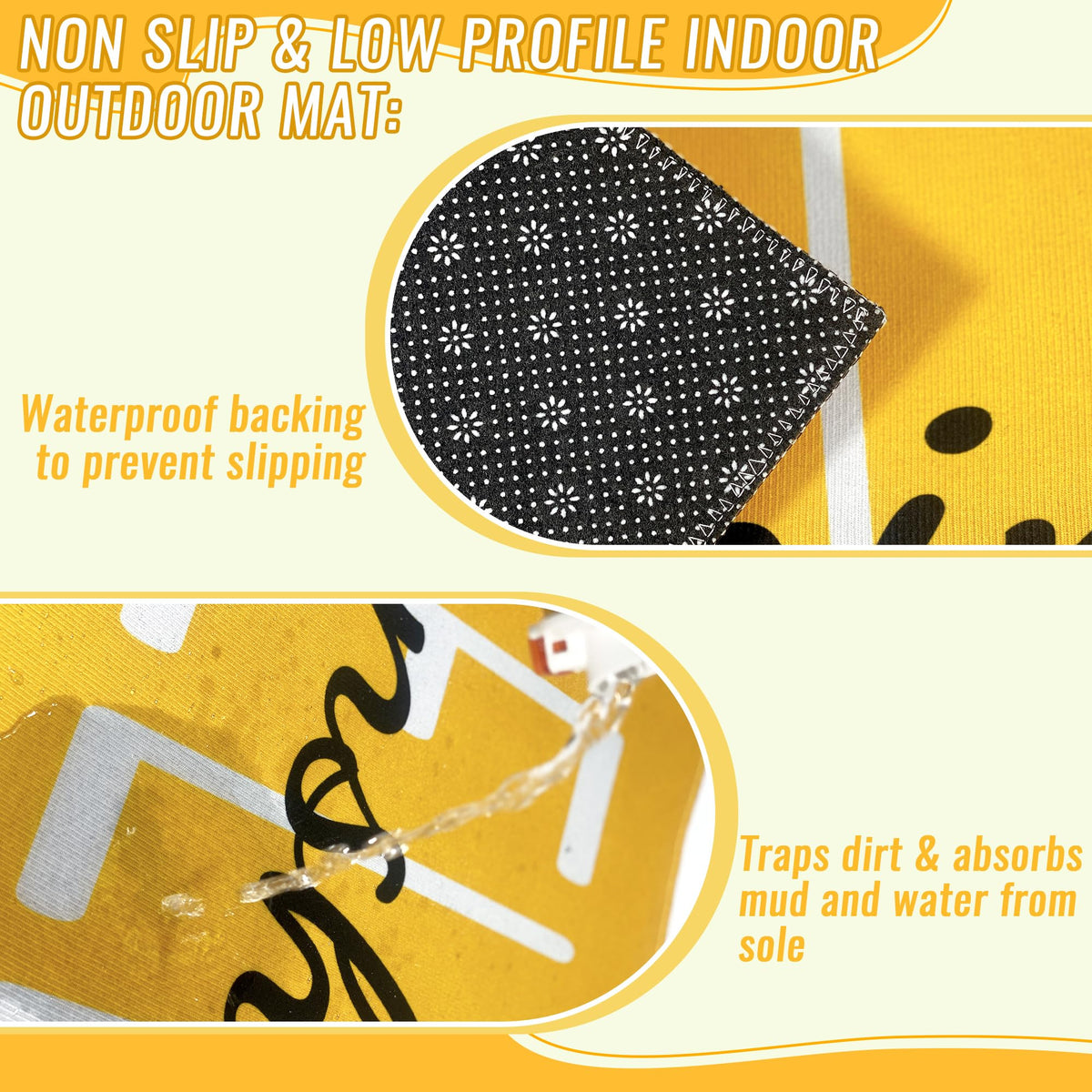 HANXIG Hello Sunshine door mat indoor-outdoor use emphasizes moisture absorption and quick drying