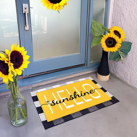 HANXIG Hello Sunshine door mat easy-care design cleans with a quick rinse