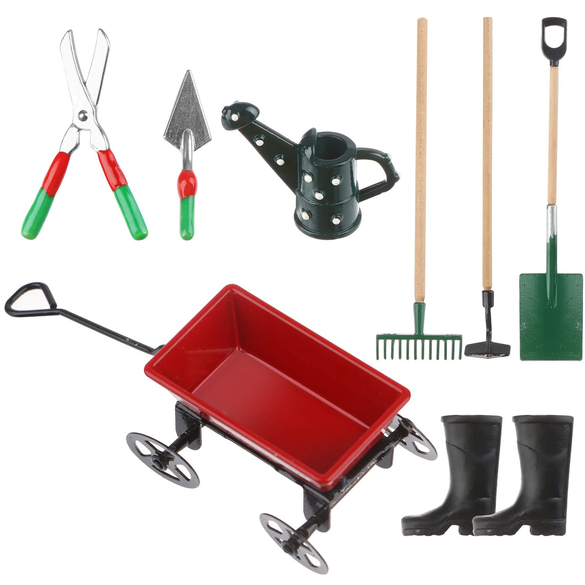 Haomian miniature spade for fairy gardens, durable and detailed for display