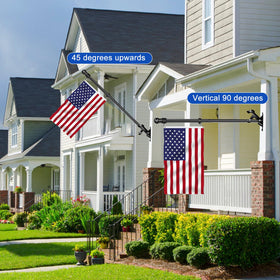 Haoridul black 1-inch flag pole complements home exteriors.