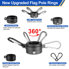 Haoridul double-row bearing flag ring provides smooth 360-degree rotation.