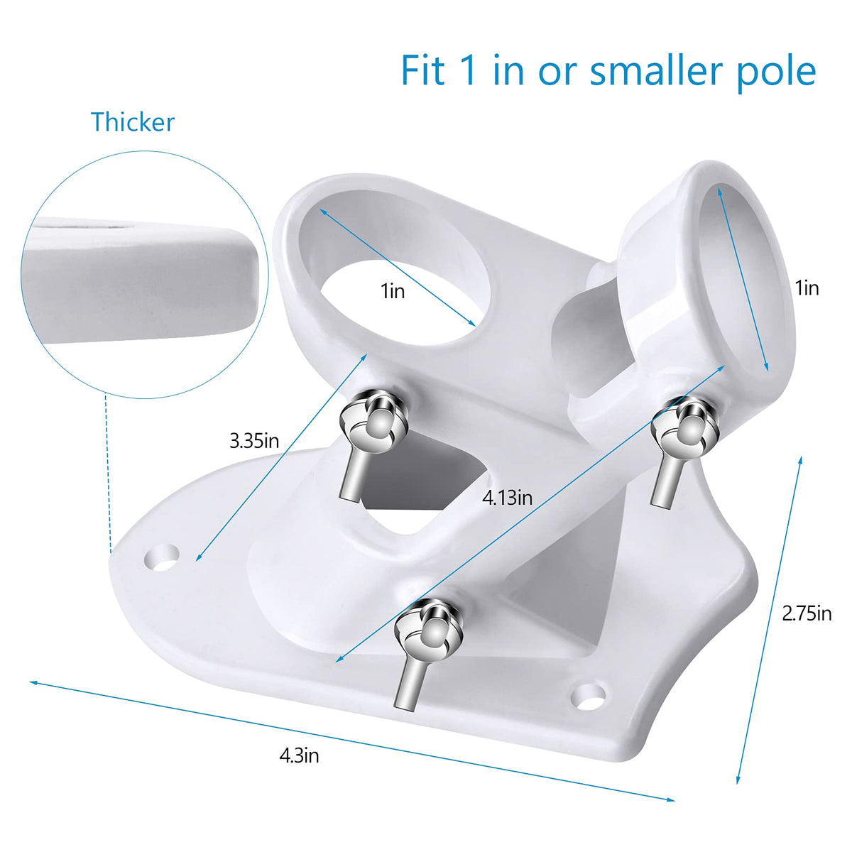 Stainless butterfly screws on Haoridul bracket ensure strong pole grip