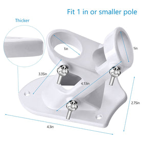 Stainless butterfly screws on Haoridul bracket ensure strong pole grip