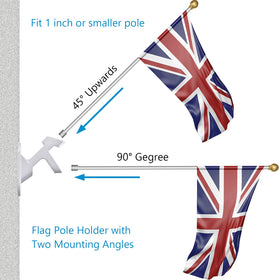 Haoridul mount shows two-position design for horizontal or upward flag display