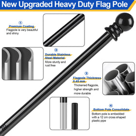 Haoridul stainless steel flag pole delivers durable performance with a glossy finish.