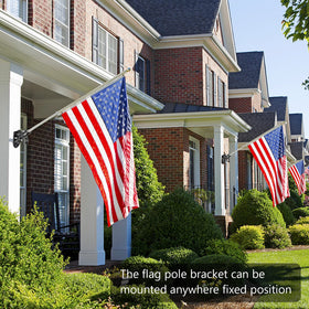 Haoridul wall-mount two-position flag-pole-bracket for versatile display.