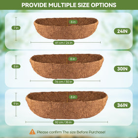 HAOVZRI coco liner planter box adapts to different sizes.