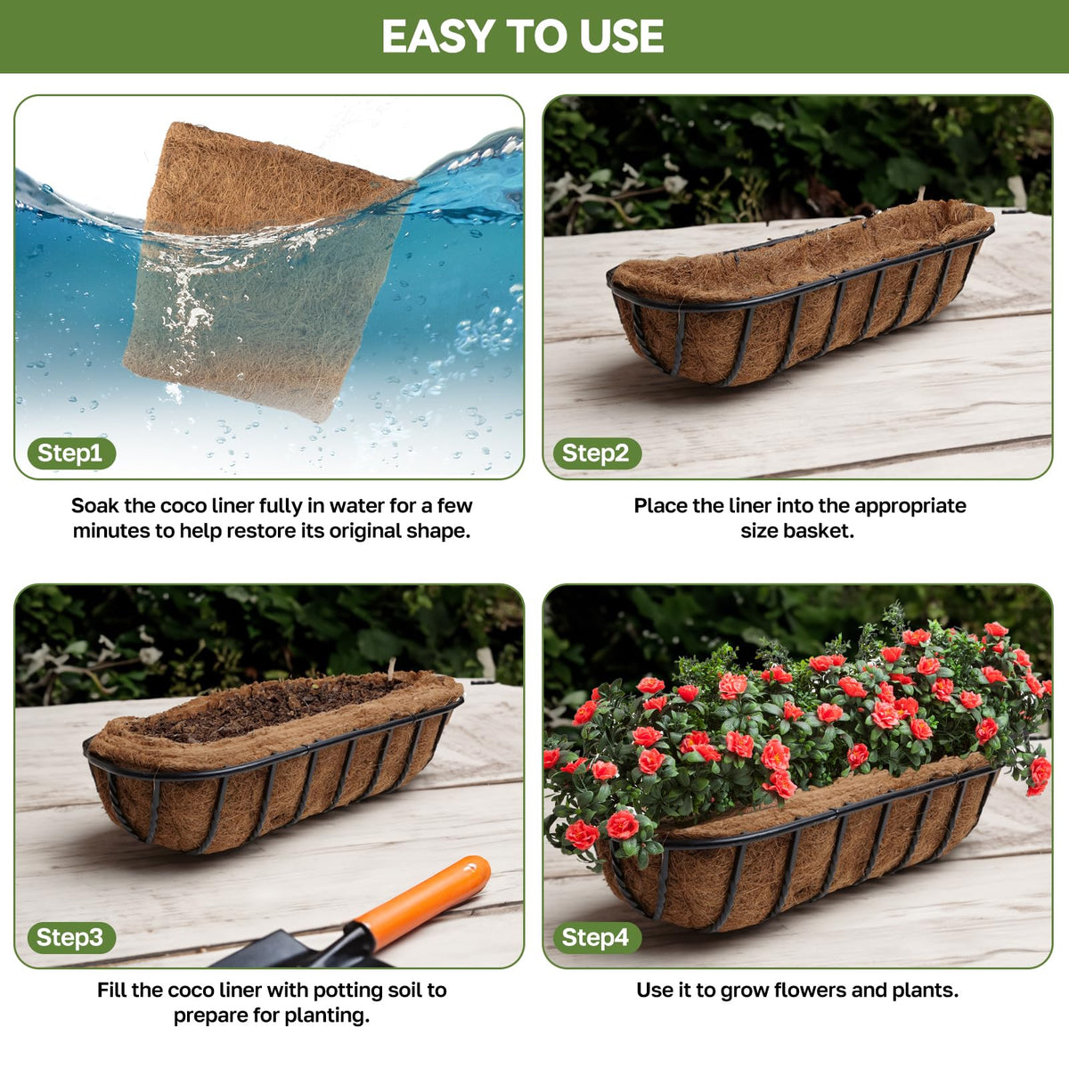 HAOVZRI wall basket liner ready to hang for decorative greenery.
