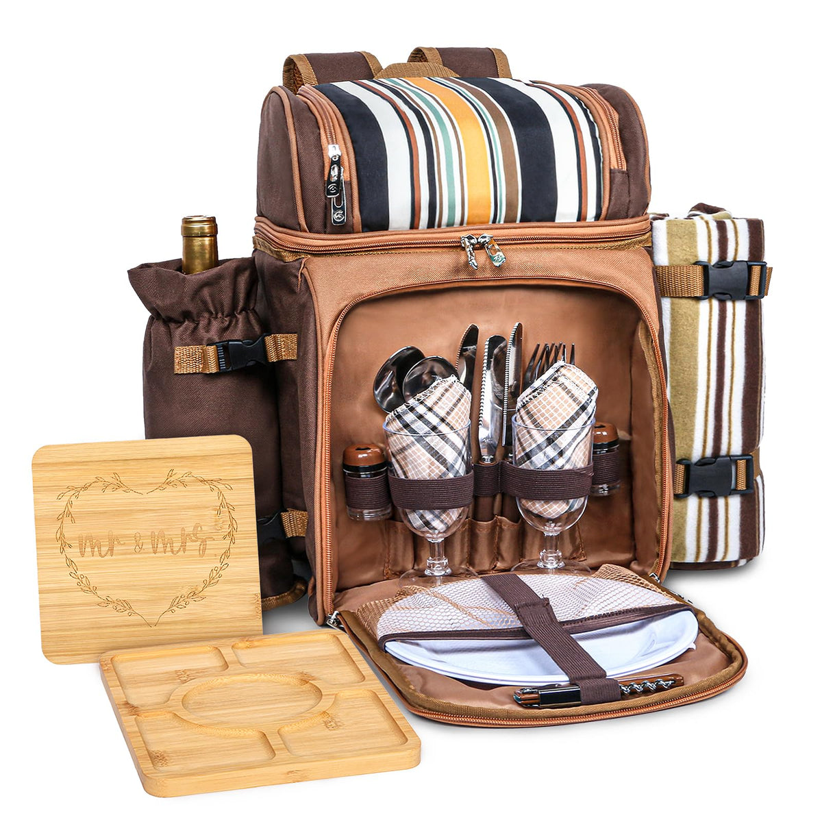 Hap Tim picnic backpack with blanket offers cozy outdoor seating for two
