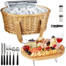 Hap Tim wicker picnic basket 2-set for romantic park lunches