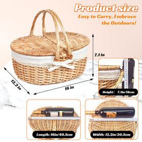 Hap Tim wicker picnic basket with dual handles for easy transport during outings.