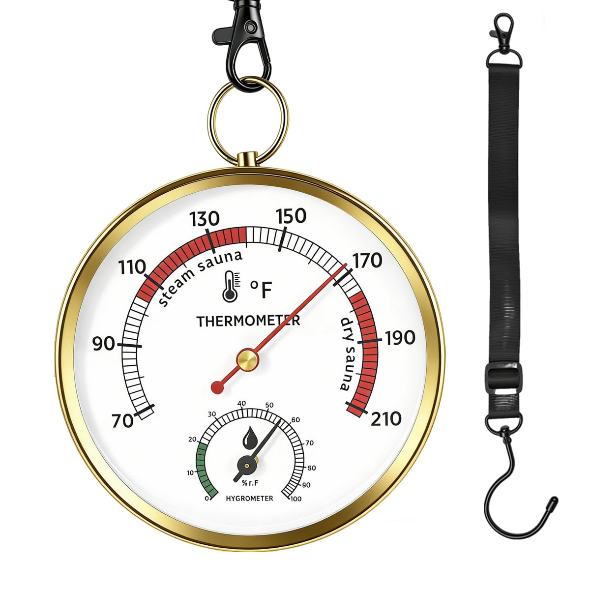 HAPANGODIR sauna thermometer dial provides precise temperature readings for home use.
