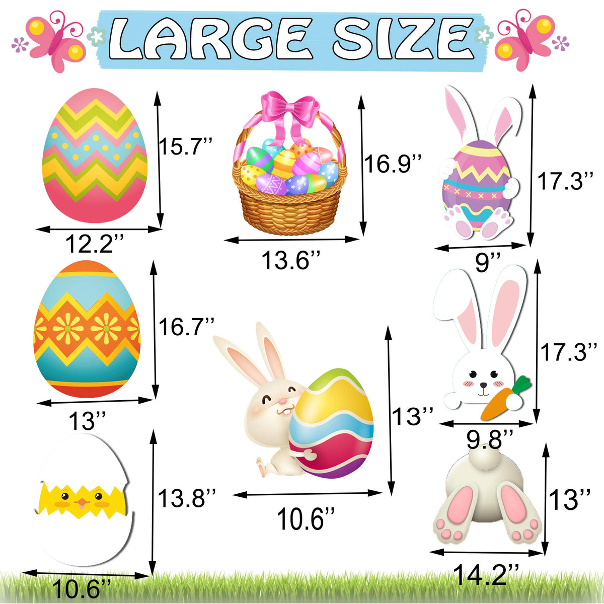 Happy Storm Easter yard sign bunny-egg sign in vivid color for spring décor.