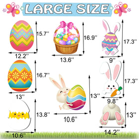 Happy Storm Easter yard sign bunny-egg sign in vivid color for spring décor.