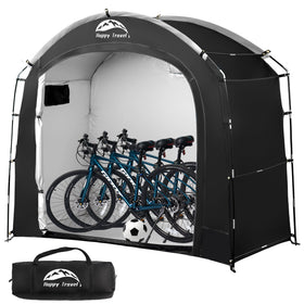 Happy Travel bike shed large-capacity design stores 2–3 bikes securely on demand.
