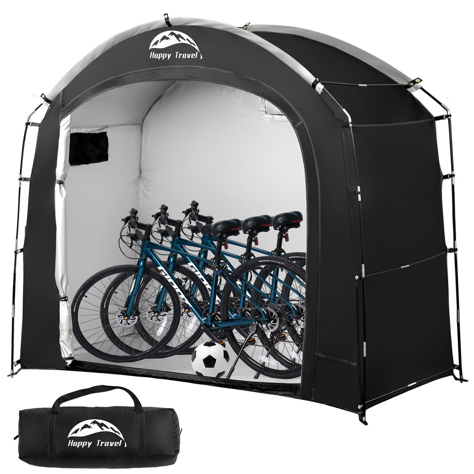 Happy Travel bike shed large-capacity design stores 2–3 bikes securely on demand.