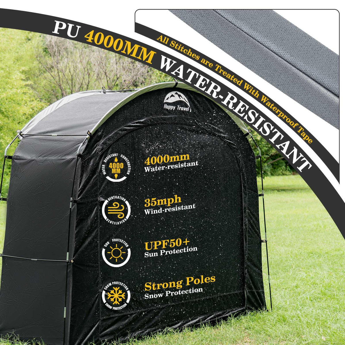 Happy Travel bike shed poles-9-5mm delivers a stronger frame for durability.