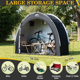 Happy Travel bike storage shed tent quick-setup outdoors showcases fast assembly