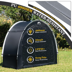 Happy Travel bike storage shed tent sturdy poles indicate durable frame
